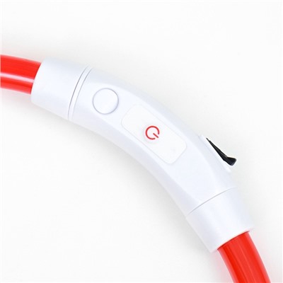 Ошейник - кольцо с подсветкой, зарядка от USB, до 70 см, 3 режима свечения, красный