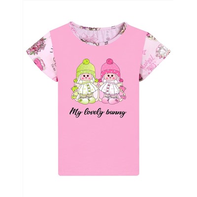 Пижама детская МАЛИНОВЫЕ СНЫ MY LOVELY BUNNY цв. Розовый (Футболка/Шорты)