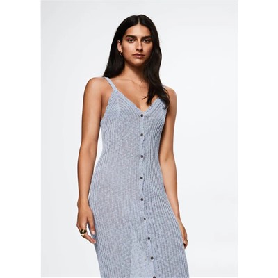 Vestido punto canalé -  Mujer | MANGO OUTLET España