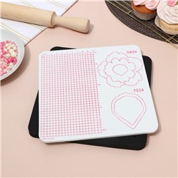 Маты для моделирования и сушки цветов из мастики «Пионы», 20×20×3.5 см, 2 шт., белый, черный