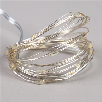 Гирлянда светодиодная нить 3 м 30 LED / GW2012WT /уп 200/теплый белый ВИЛКА