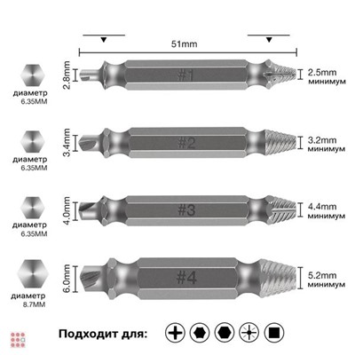 Набор для выкручивания шурупов и саморезов Speed Out