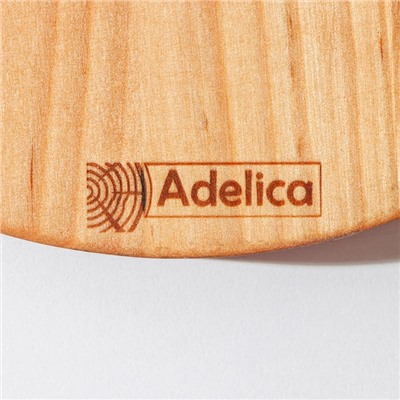 Доска разделочная деревянная с металлической ручкой Adelica, d=20×1,8 см, пропитана минеральным маслом, берёза