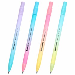 Карандаш механический цанговый 2 мм, BRAUBERG "Grade" PASTEL, HB, встроенная точилка, корпус ассорти, 181961