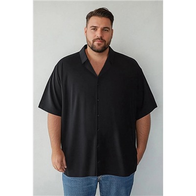 Черная обычная подгонка Apaş Yaka 100 %Viscose Summer Summer Lumm