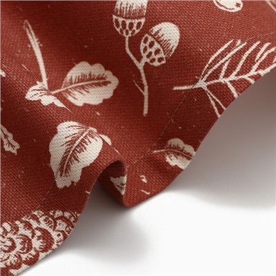 Дорожка на стол Этель New Year's plants 40×149 см, 100% хлопок, рогожка 186 г/м², красная