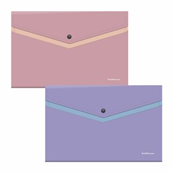 Папка-конверт с кнопкой ERICH KRAUSE "Soft Manga", А4, до 120 л., с карманом, ассорти, 0,18 мм, 61151