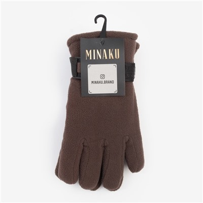 Перчатки женские MINAKU, двухслойные, цв.  коричневый, р-р 24 см