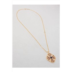 Ожерелье-цепочка с вышивкой золотым наконечником камня 23SX800072