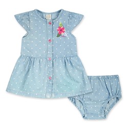 Conjunto vestido + ranita Time To Plant - 100% algodón - azul