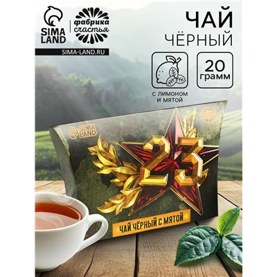 Чай подарочный «23 февраля», вкус: мята, 20 г.