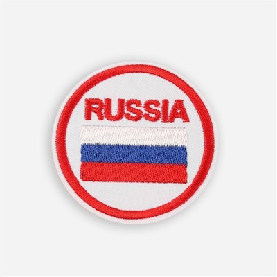Термоаппликация Russia, d=6 см, фасовка 10 шт., разноцветная
