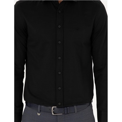 Black Slim Fit рубашка с длинным рукавом Amelor