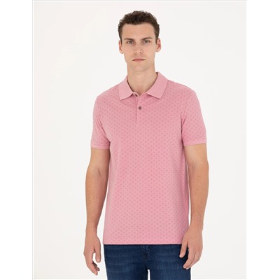 Pink Slim Fit Polo Yaka T -For
