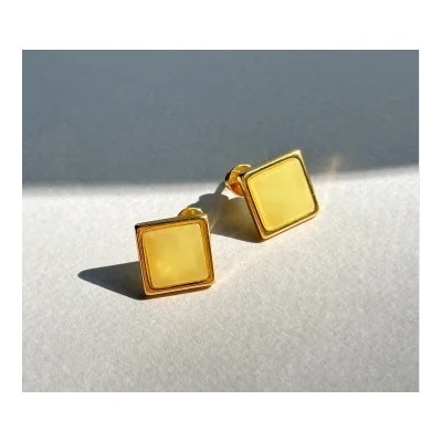 Серебряные серьги с янтарём E9318ZM