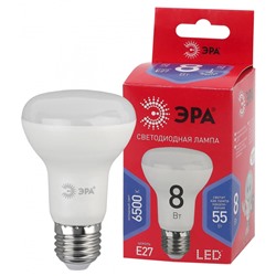 Нарушена упаковка.   Светодиодная лампа Е27 8W 6500К (холодный) Эра LED R63-8W-865-E27 R () Б0045336