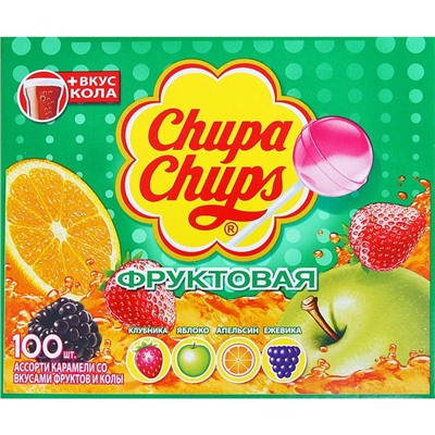 Карамель «Чупа-Чупс», ассорти с соком» кола, 12 г