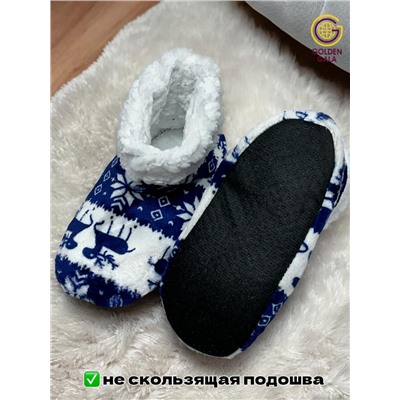 Уги домашние женские  "Олени"Арт 1245 /3 Синий
