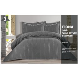 Покрывало KARVEN FIONA c наволочками евро 3 пр (240*260 / 50*70) Y 935 Antrasit/антрацит (Акция)