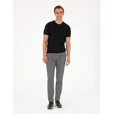 Black Slim Fit Bike Yaka Triko T -For