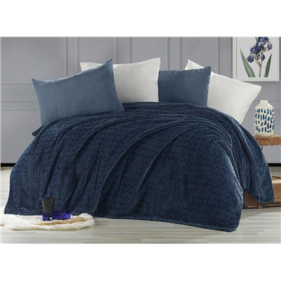 Плед KARVEN Super Soft BENZIA 160*220 п/э 1.5 спальный Р 943 индиго (Акция)