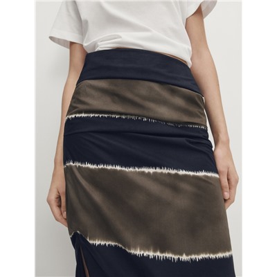 Falda midi 100% algodón rayas