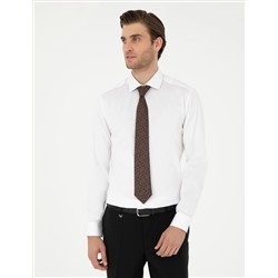 Белый бывший Slim Fit Основная рубашка с длинным рукавом