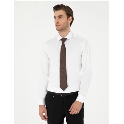 Белый бывший Slim Fit Основная рубашка с длинным рукавом
