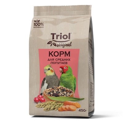 Корм Triol для средних попугаев, 450 г.