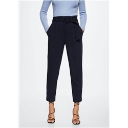 Pantalón recto cinturón -  Mujer | MANGO OUTLET España