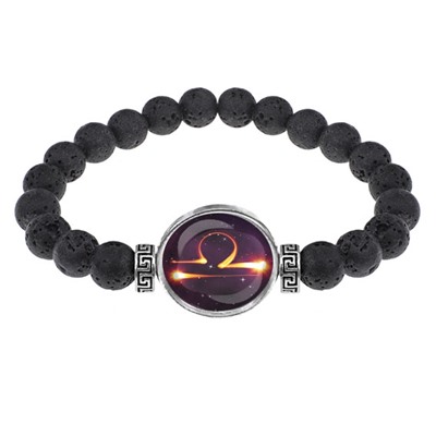 BSL-0330 Браслет из лавы 8мм Знаки Зодиака - Весы