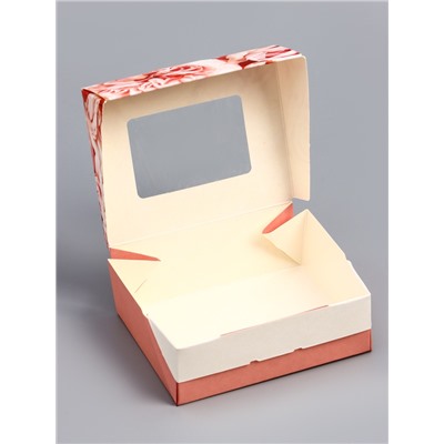 Коробка складная "Пионы" 10 х 8 х 3.5 см