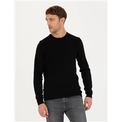 Black Slim Fit Bike Yaka Knitwear свитер