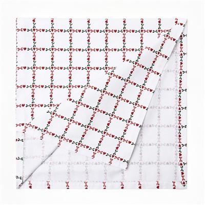 Дорожка на стол Этель Flower Cage 40×149 см, 100% хлопок, рогожка 186 г/м², белая