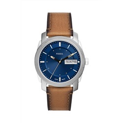 Reloj de cuarzo de piel Machine - Marrón y plateado