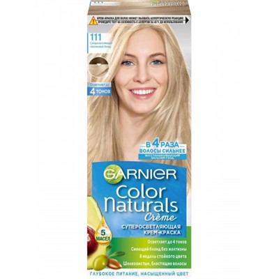Краска для волос Garnier (Гарньер) Color Naturals Creme, тон 111 - Супер осветляющий платиновый блонд