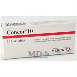 CONCOR 10 mg 30 lak tablet (конкор)