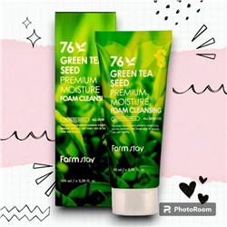 FarmStay Пенка для умывания 76 Green Tea Seed Premium Moisture (Семена Зеленого чая), 100мл