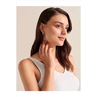 Маленькая золотая серьга-кольцо 21Y06Earring026