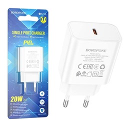 Сетевой адаптер питания BOROFONE BA71A PD 20W (белый)