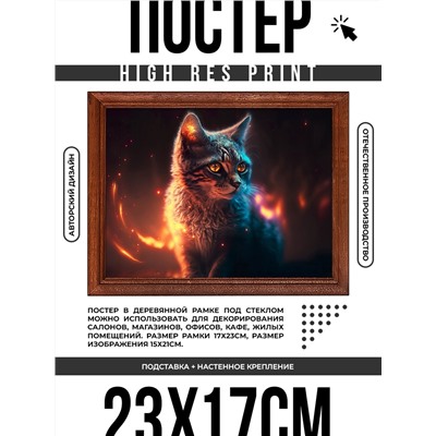 POSG-0337 Постер в рамке 23x17см Волшебная кошка