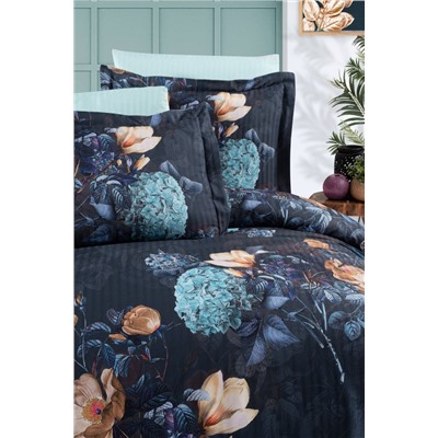 Постельное белье Карвен Stripe Satin с цветным принтом евро N250 -SB017 (6пр.) (Акция)