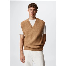 Chaleco punto estructura -  Hombre | MANGO OUTLET España