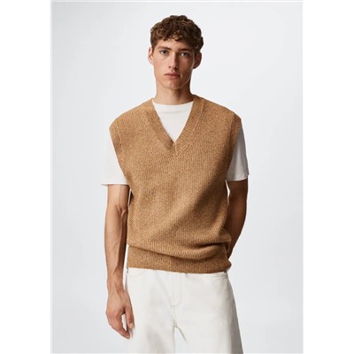 Chaleco punto estructura -  Hombre | MANGO OUTLET España