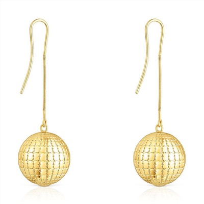Pendientes largos St Tropez - plata bañada en oro amarillo de 18 kt