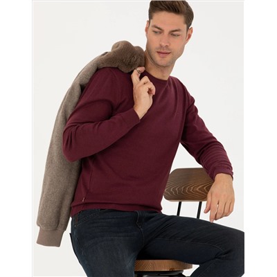 Bordeaux Slim Fit Bicycle Neck Basic Knitwear Казах