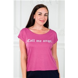 Футболка женская из вискозы Лирика / Брусника Call me angel
