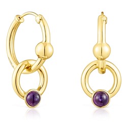 Criollas Plump - plata bañada en oro amarillo de 18 kt - amatista - dorado