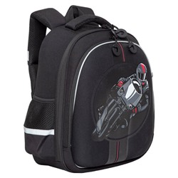 Ранец GRIZZLY анатомическая спинка, c бейджем, для мальчиков, "MOTO RACER", 36х28х20 см, RAz-287-10/1