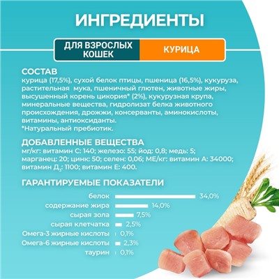 Сухой корм Purinа One для кошек, курица/злаки, 200 г